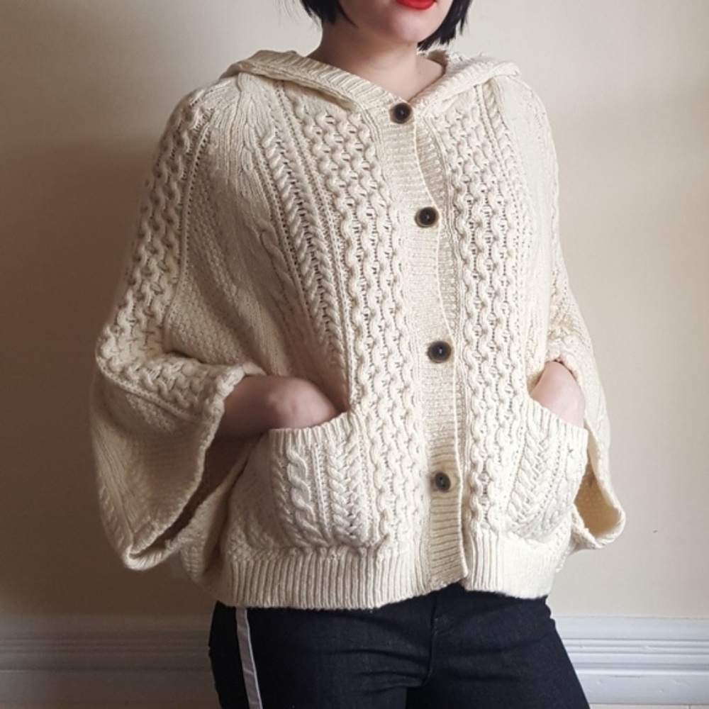 Rosie Neira Vienne Knit Sweater Cardigan Poncho